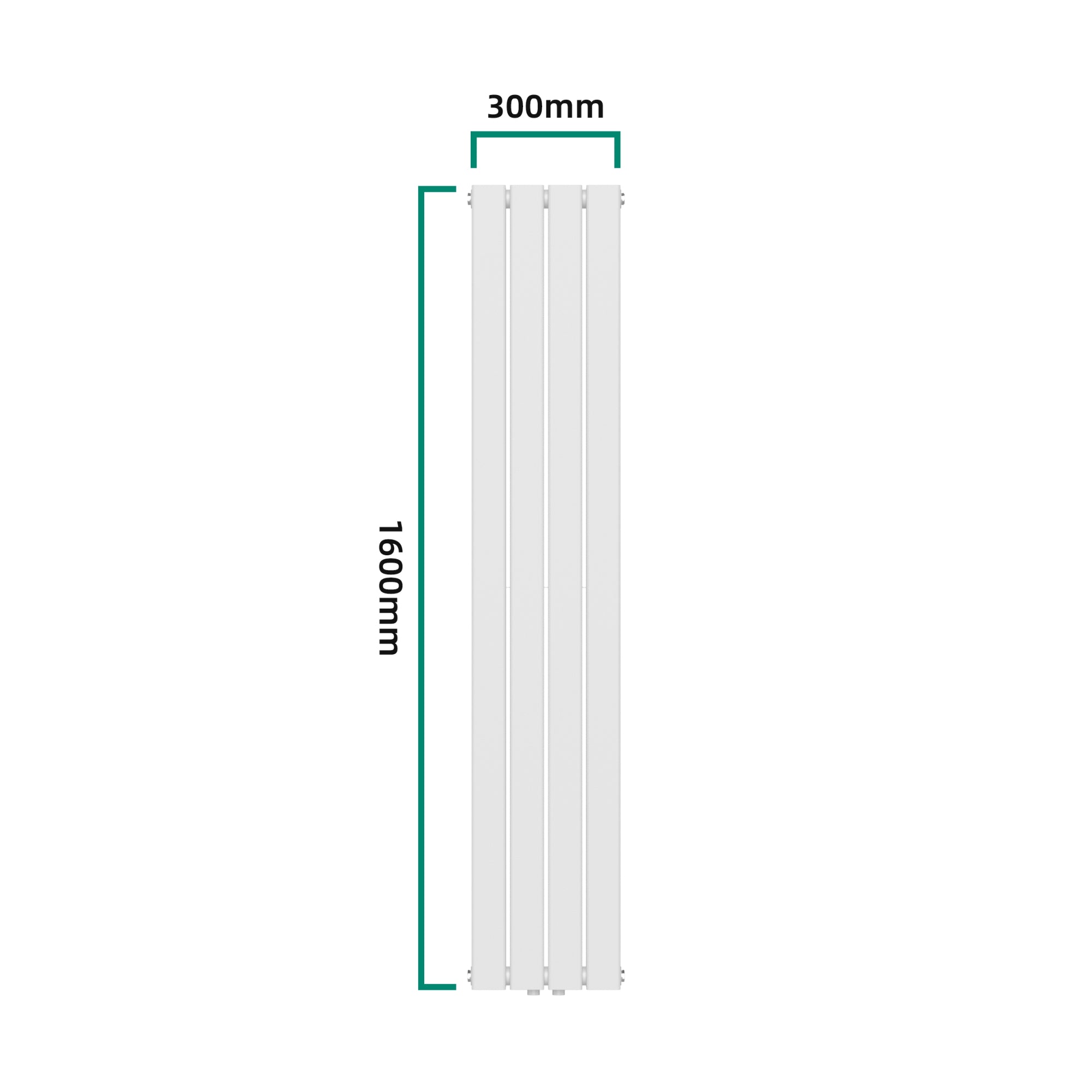 Termosifone Nore ad Acqua Calda Pannello Doppio con Elementi Piatti 160 x 30 cm Bianco [neu.haus]