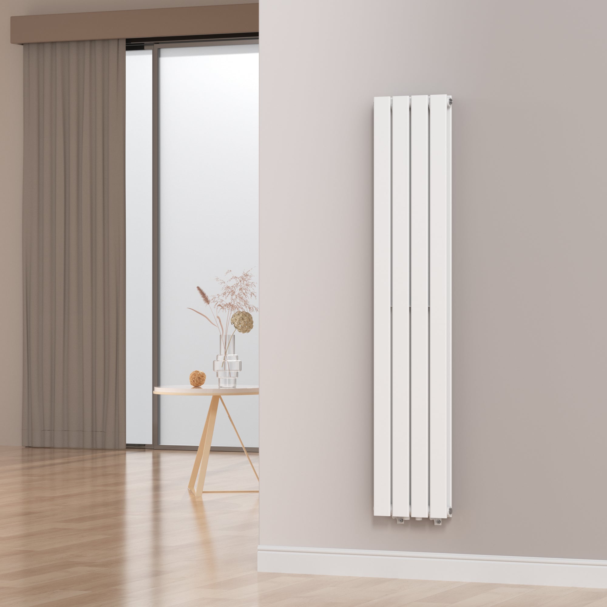 Termosifone Nore ad Acqua Calda Pannello Doppio con Elementi Piatti 160 x 30 cm Bianco [neu.haus]