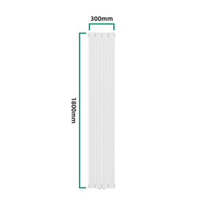 Termosifone Nore ad Acqua Calda Pannello Doppio con Elementi Piatti 180 x 30 cm Bianco [neu.haus]