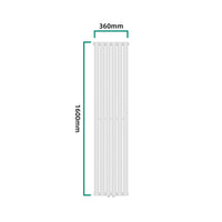 Termosifone Nore ad Acqua Calda Pannello Doppio con Elementi Tubolari 160 x 36 cm Bianco [neu.haus]