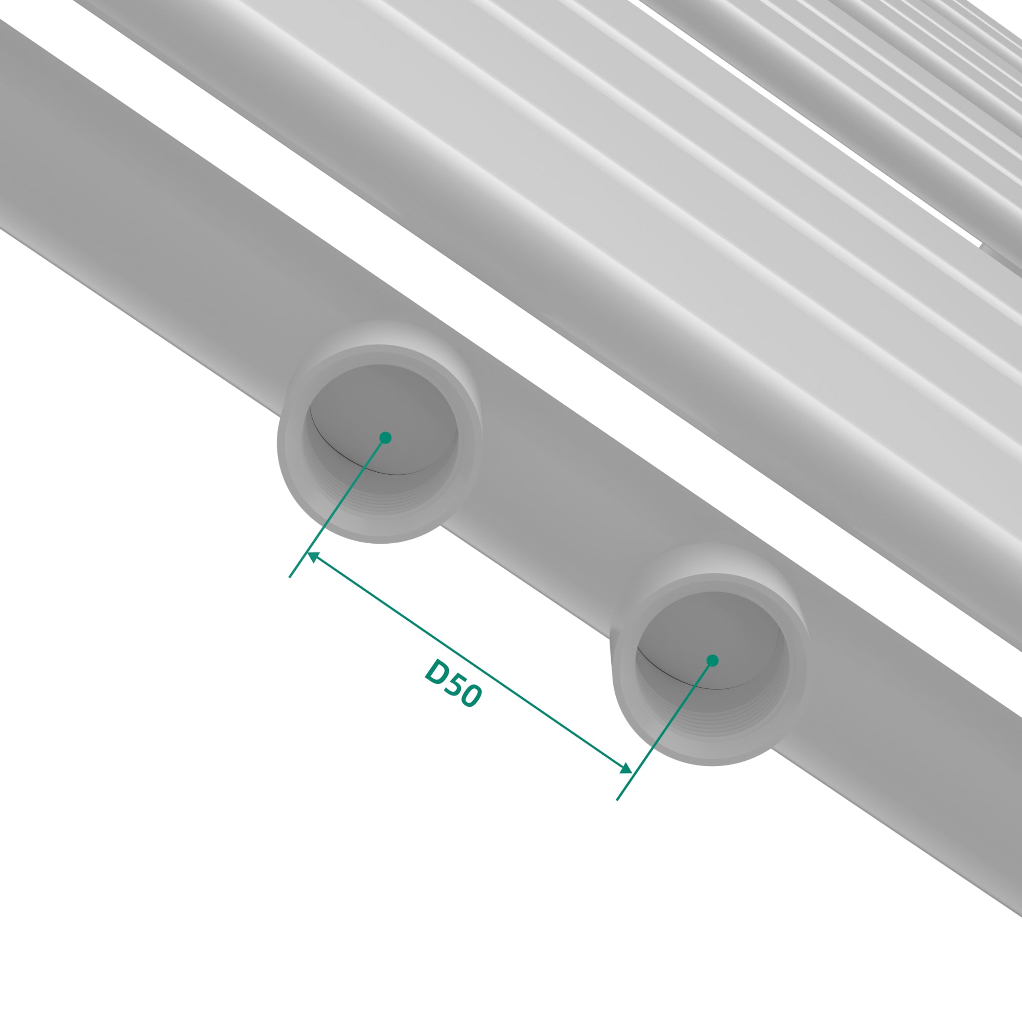 Scalda Asciugamani da Parete Voss ad Acqua Calda 120 x 60 cm Bianco [neu.haus]