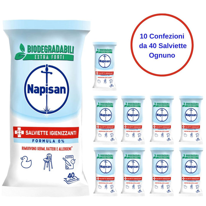 Napisan salviette igienizzanti formula 0 confezione da 10 pezzi da 40 salviette