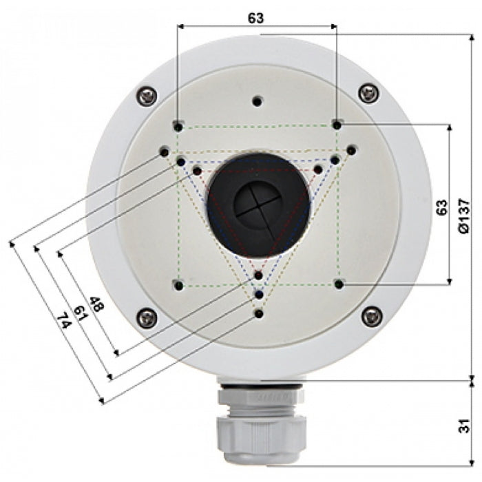 Hikvision DS-1280ZJ-S Supporto Per Telecamera Scatola Giunzione Per Videocamera Dome Bullet