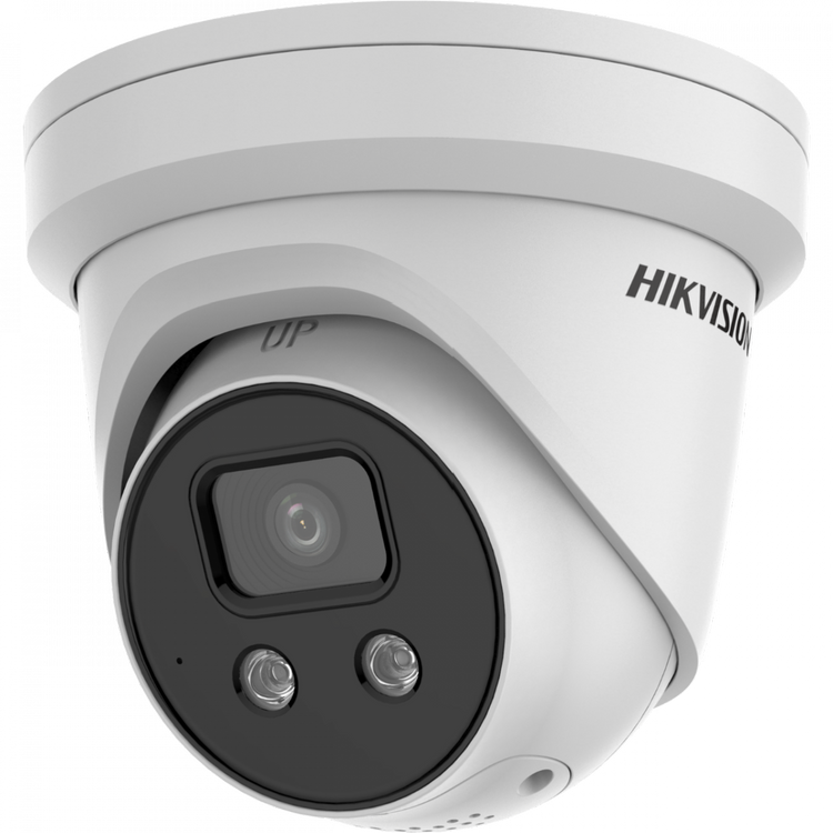 Hikvision DS-2CD2346G2-ISU/SL Telecamera Dome IP Turret DarkFighter  di sorveglianza da 4 Megapixel Acusense con Audio/Allarme/Strobo 2.8mm