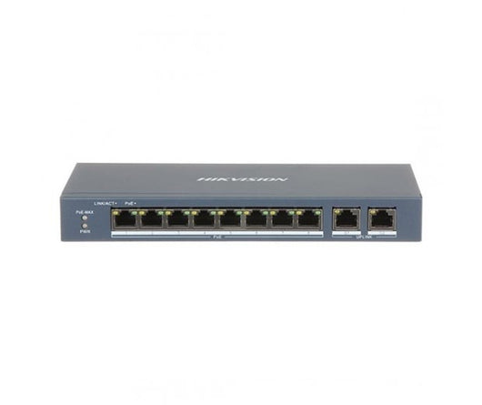 Hikvision DS-3E0310P-E/M Switch di rete 8 Porte PoE 10/100Mbps + 2 Porte 10/100/1000Mbps 60W