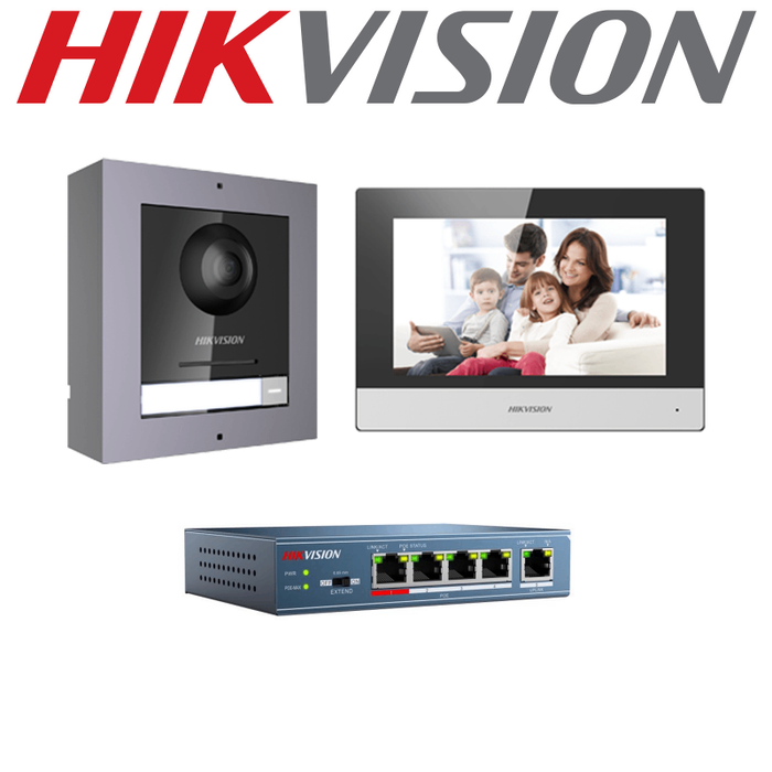 Hikvision DS-KIS602 Videocitofono Intercom IP Monofamiliare Espandibile App Hikconnect