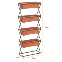 Fioriera Verticale 'Veenendaal' Portapiante a 4 Livelli con Vasi da Fiori [en.casa]