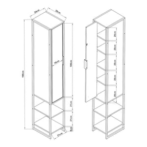 Mobile a Colonna Namsskogan per Bagno 160 x 24 x 30 cm Nero / effetto Legno Intarsiato color Noce [en.casa]