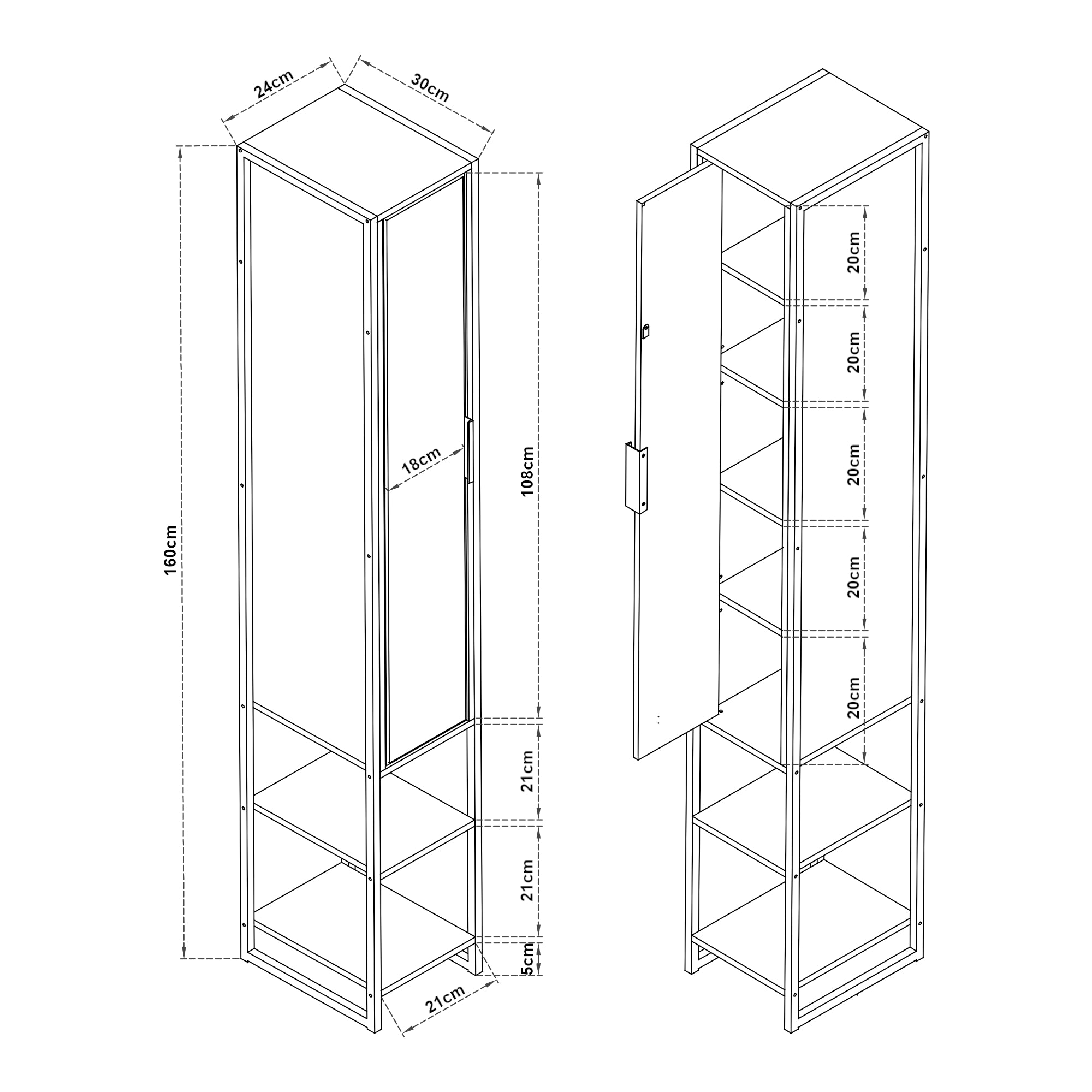 Set 4 Mobili da Bagno Namsskogan in effetto Legno Intarsiato color Noce [en.casa]