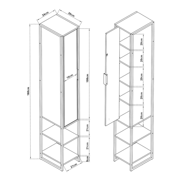 Set 4 Mobili da Bagno Namsskogan in effetto Legno Intarsiato color Noce [en.casa]