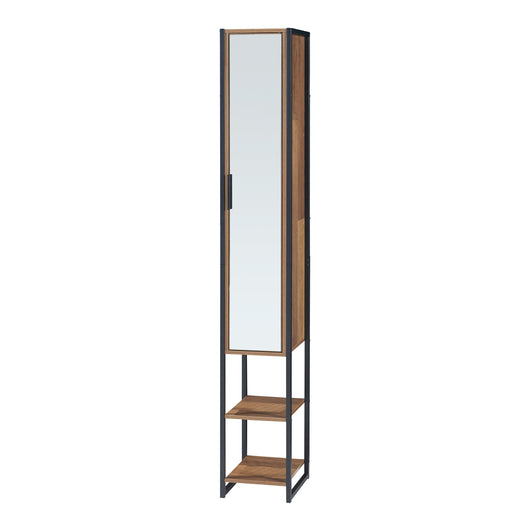 Mobile a Colonna Namsskogan per Bagno 160 x 24 x 30 cm Nero / effetto Legno Intarsiato color Noce [en.casa]