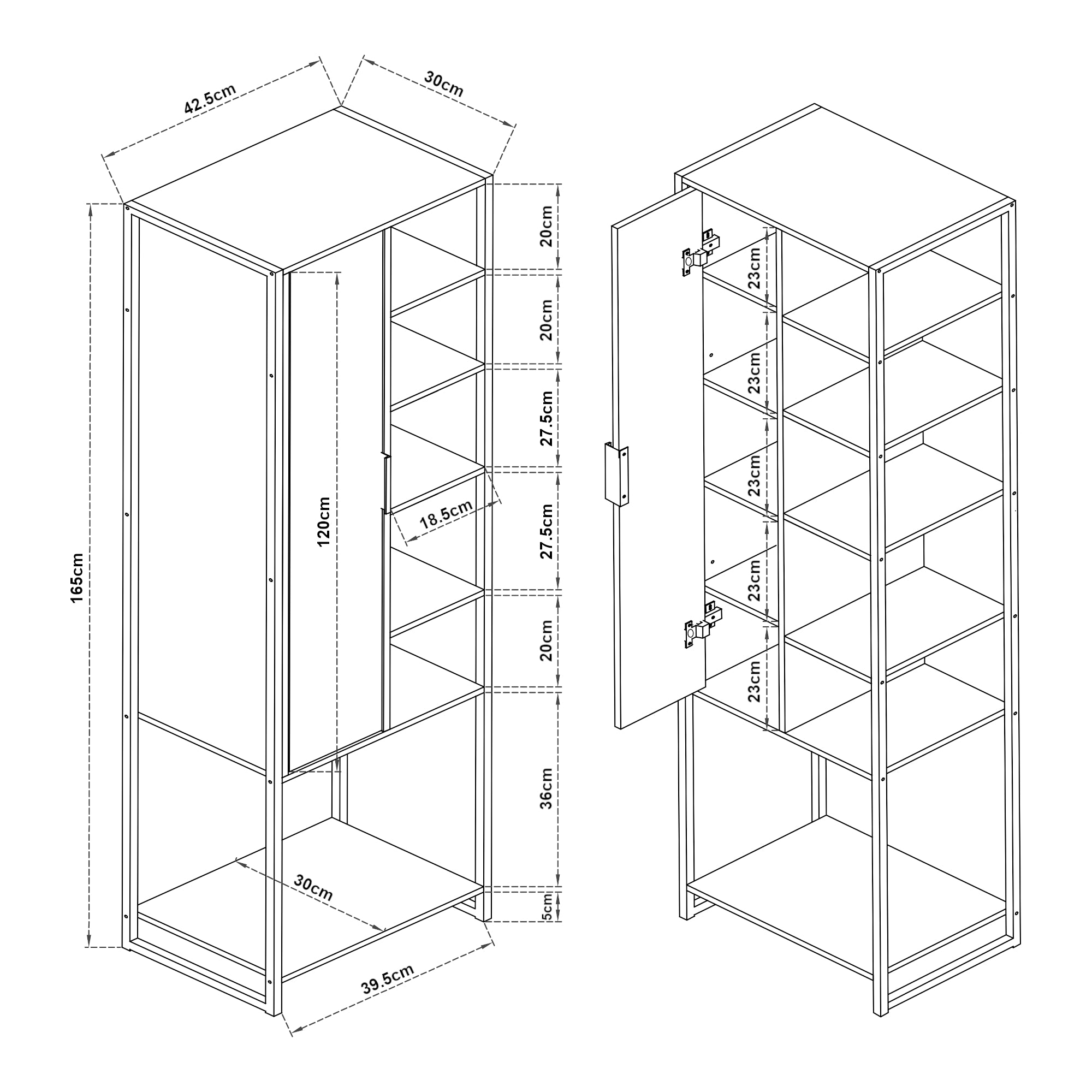 Set 4 Mobili da Bagno Namsskogan in effetto Legno Intarsiato color Noce [en.casa]