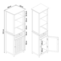 Mobile a Colonna Karlsà¸y per Bagno 161 x 35 x 32 cm Bianco [en.casa]