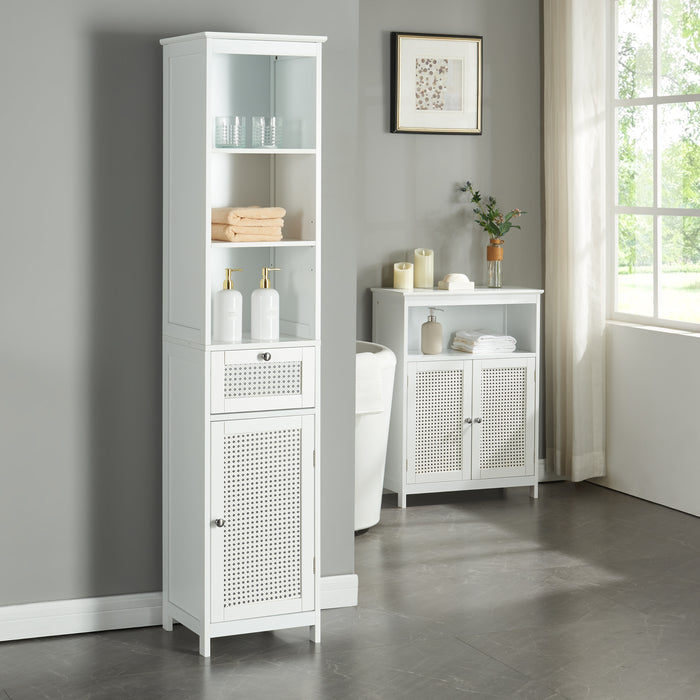 Mobile a Colonna Karlsà¸y per Bagno 161 x 35 x 32 cm Bianco [en.casa]