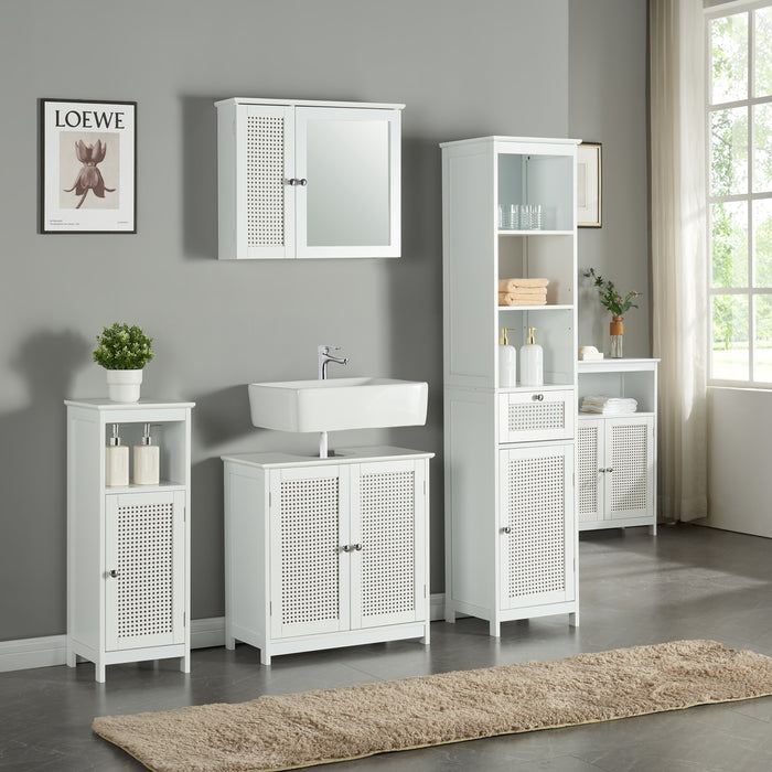 Mobile a Colonna Karlsà¸y per Bagno 161 x 35 x 32 cm Bianco [en.casa]