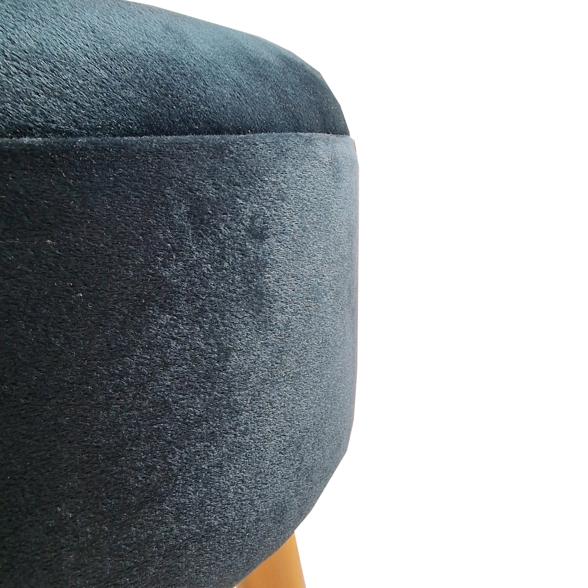 Sgabello Basso Laholm Pouf Rotondo ⌀40 cm Effetto Velluto Blu [en.casa]