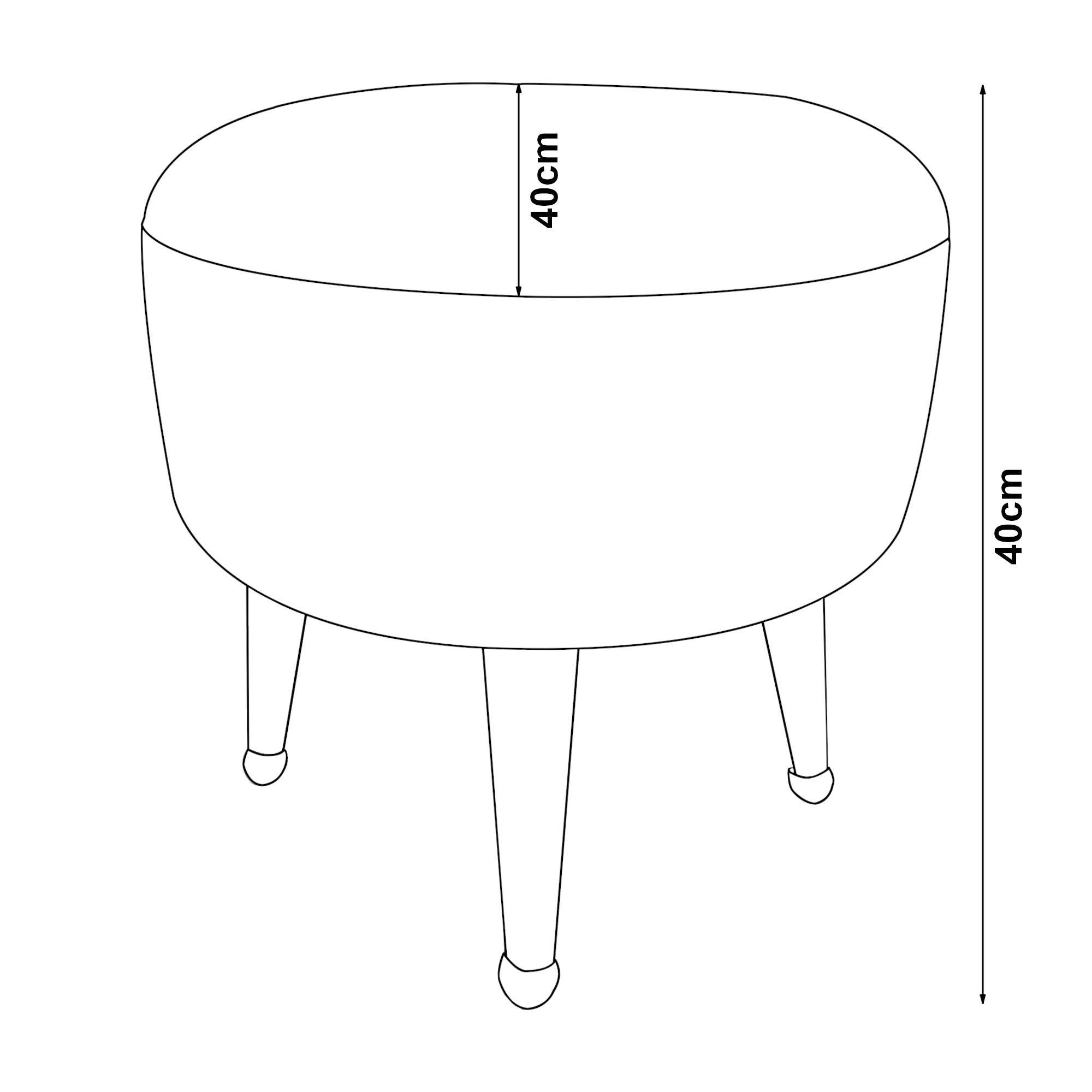 Sgabello Basso Laholm Pouf Rotondo Ø40 cm Effetto Velluto Bianco [en.casa]