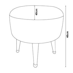 Sgabello Basso Laholm Pouf Rotondo Ø40 cm Effetto Velluto Bianco [en.casa]