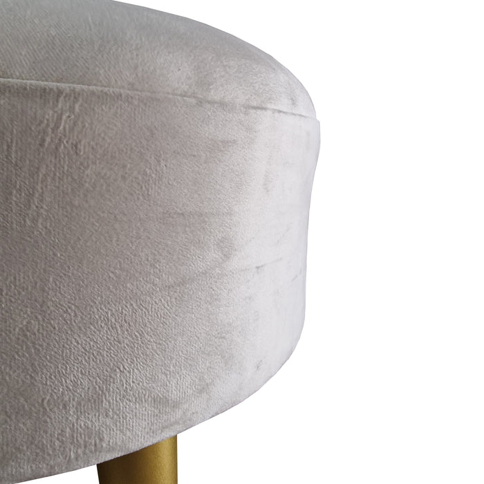 Sgabello Basso Laholm Pouf Rotondo ⌀40 cm Effetto Velluto Bianco [en.casa]