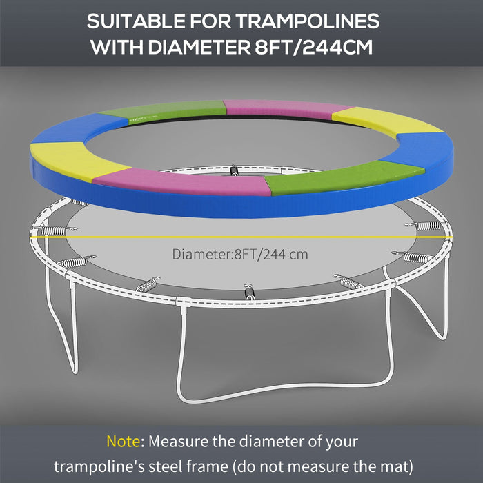 Copertura Tappeto Elastico  Pieghevole e Portatile Ø244x30 cm in Plastica PE e Schiuma Multicolore