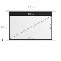 Telo Proiettore 84” 16:9 Motorizzato 215x8x140 cm con Telecomando Bianco