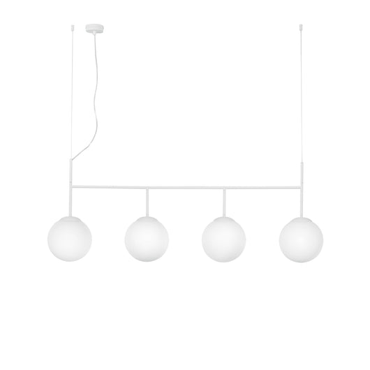 Sospensione lineare BALY a quattro luci in metallo bianco