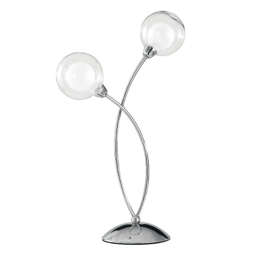 Lampada da tavolo BLOG in metallo cromato con diffusori in vetro