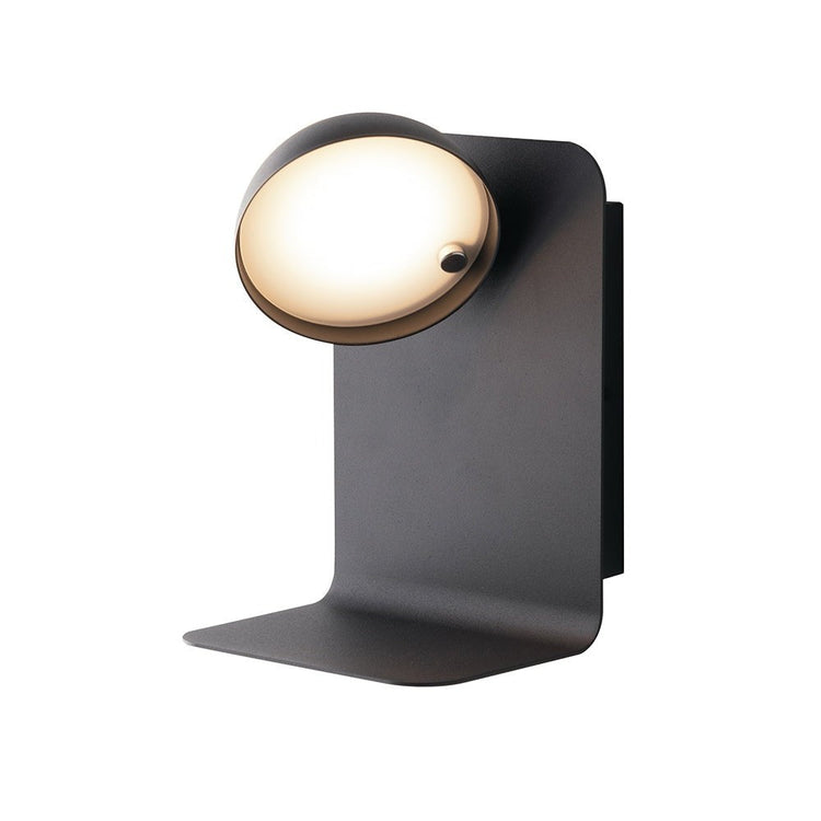 Applique LED BOING in metallo nero con testa orientabile e presa USB