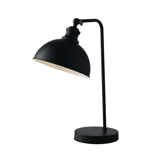 Lampada da tavolo CHARLESTON in metallo nero con interno bianco