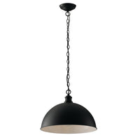 Lampadario a sospensione CHARLESTON in metallo nero con interno bianco