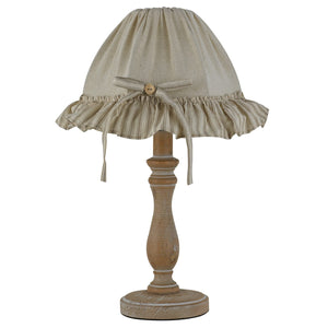 Lampada da tavolo CHERRY in legno con paralume in cotone