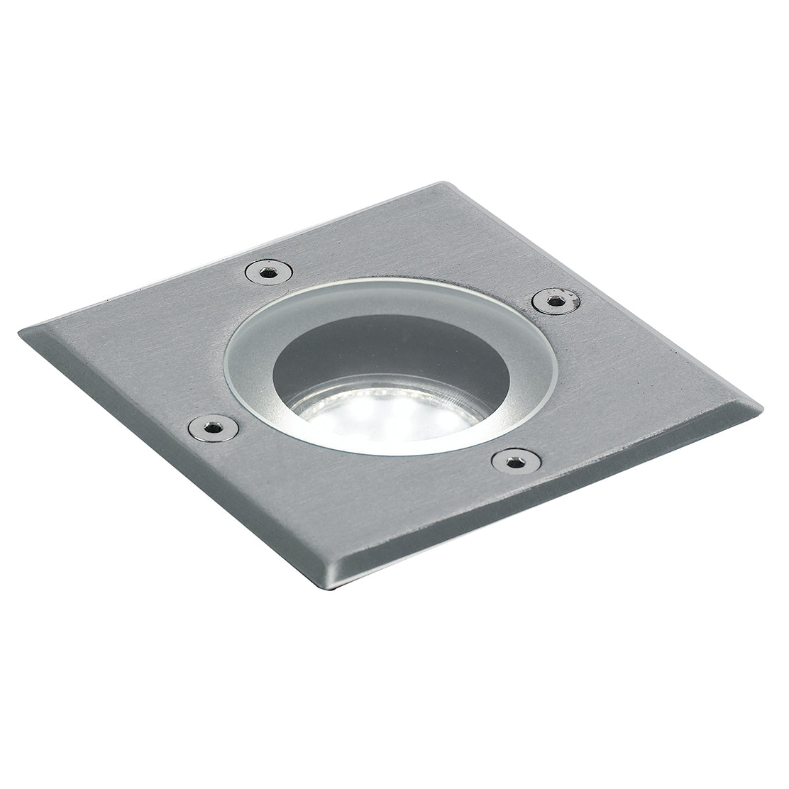 Incasso calpestabile da esterno DRIVE in acciaio inox quadrato 11 cm.