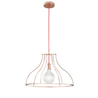 Lampadario a sospensione FRIDA in metallo oro rosa 50 cm.