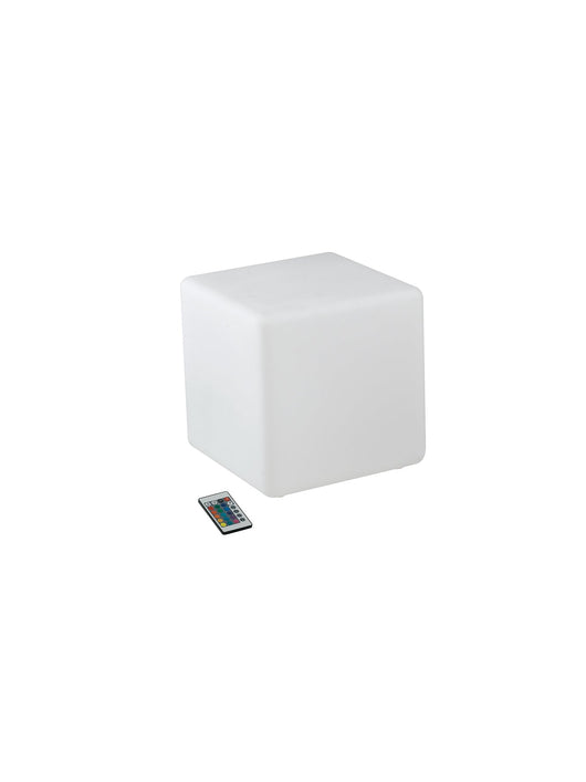 Lampada cubo LED GECO ricaricabile da esterno RGB con telecomando 30x30 cm