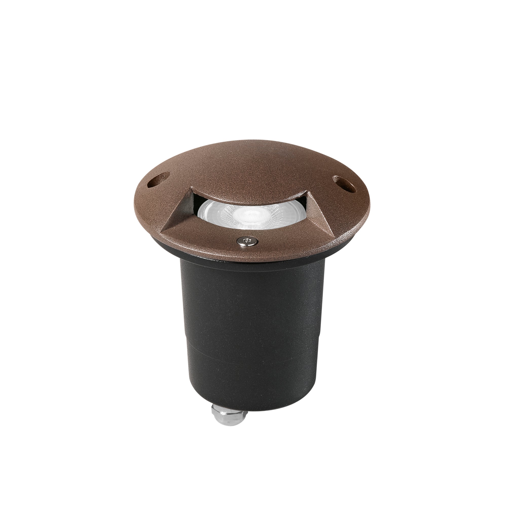 Faro carrabile HUMMER rotondo in acciaio inox bronzo 10,5 cm.