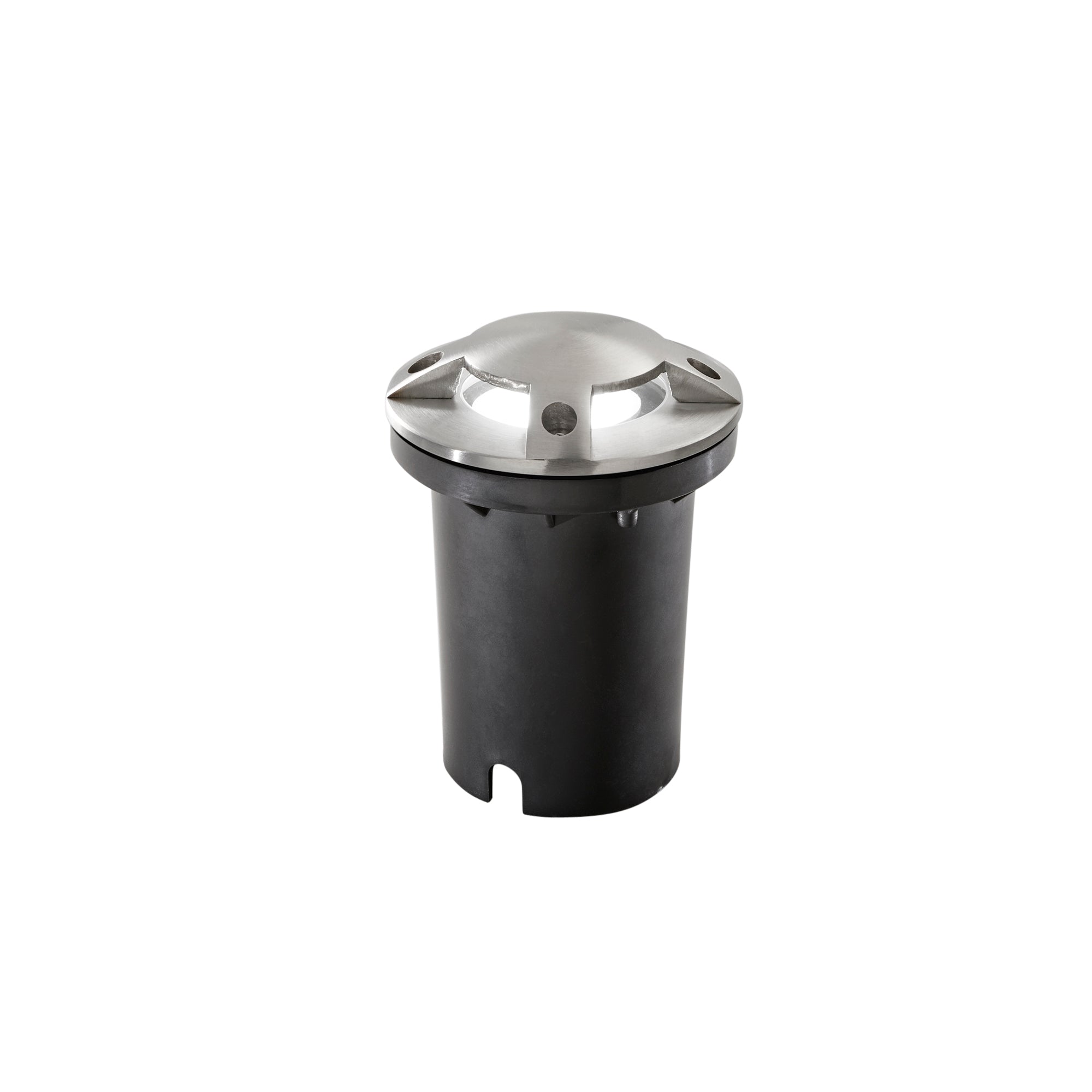 Faro carrabile HUMMER rotondo in acciaio inox argento 10,5 cm.