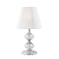 Lampada da tavolo INCANTO in vetro con dettagli cromati e cristalli 46 cm.