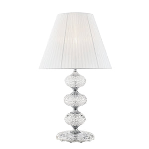 Lampada da tavolo INCANTO in vetro con dettagli cromati e cristalli 68 cm.