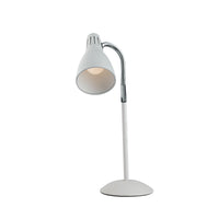 Lampada da tavolo LOGIKO in metallo bianco con diffusore orientabile