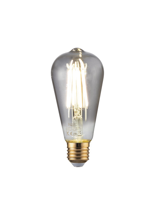 Lampadina LED E27 ST64 in vetro grigio fumè 8W 1800K (luce calda)