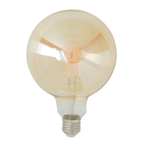 Lampadina LED E27 modello G95 in vetro ambrato 8W 2500K (luce calda)