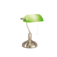 Lampada da tavolo MARSHALL in metallo bronzo con diffusore in vetro verde