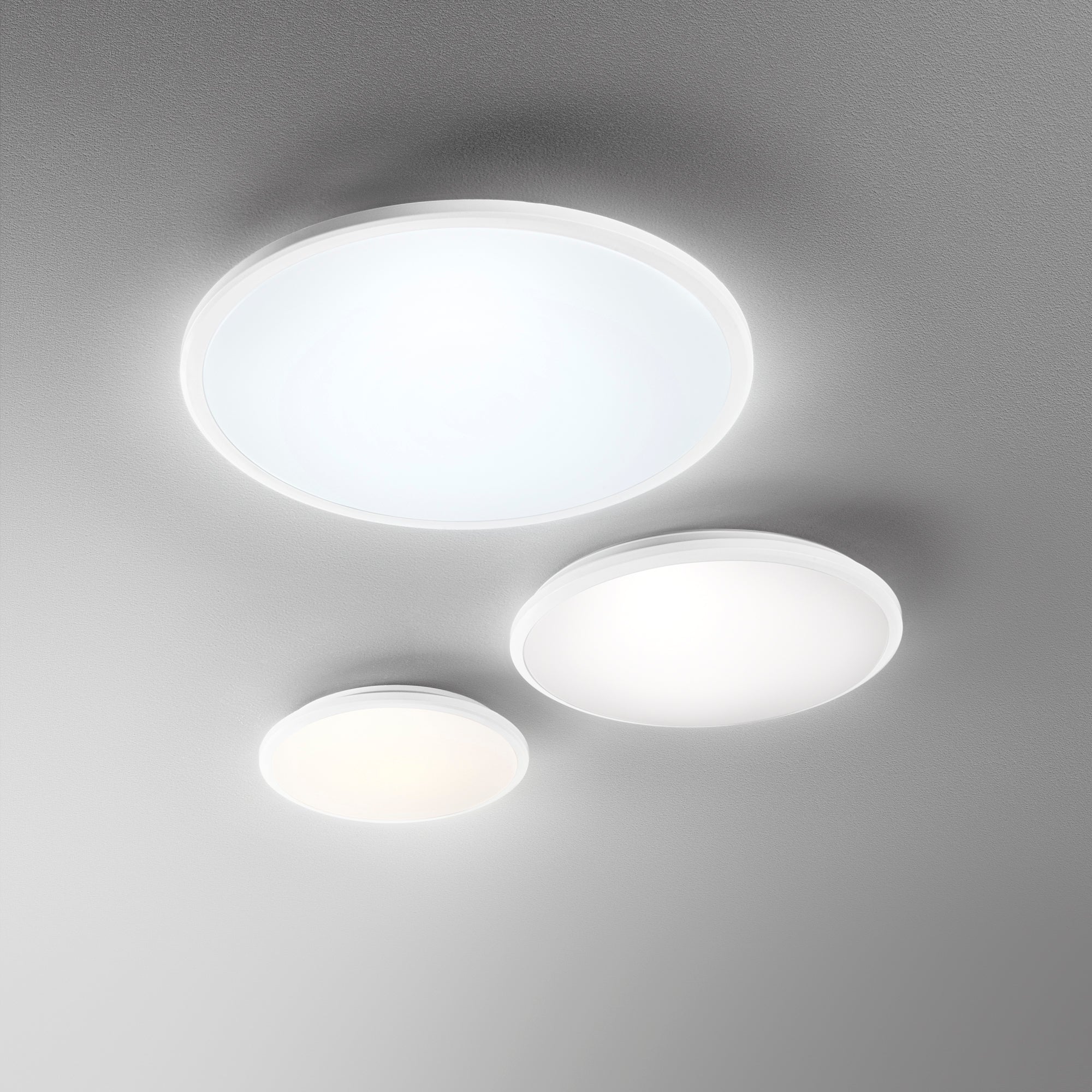 Plafoniera LED MAYFAIR in alluminio bianco 18W con interruttore CCT 30 cm.