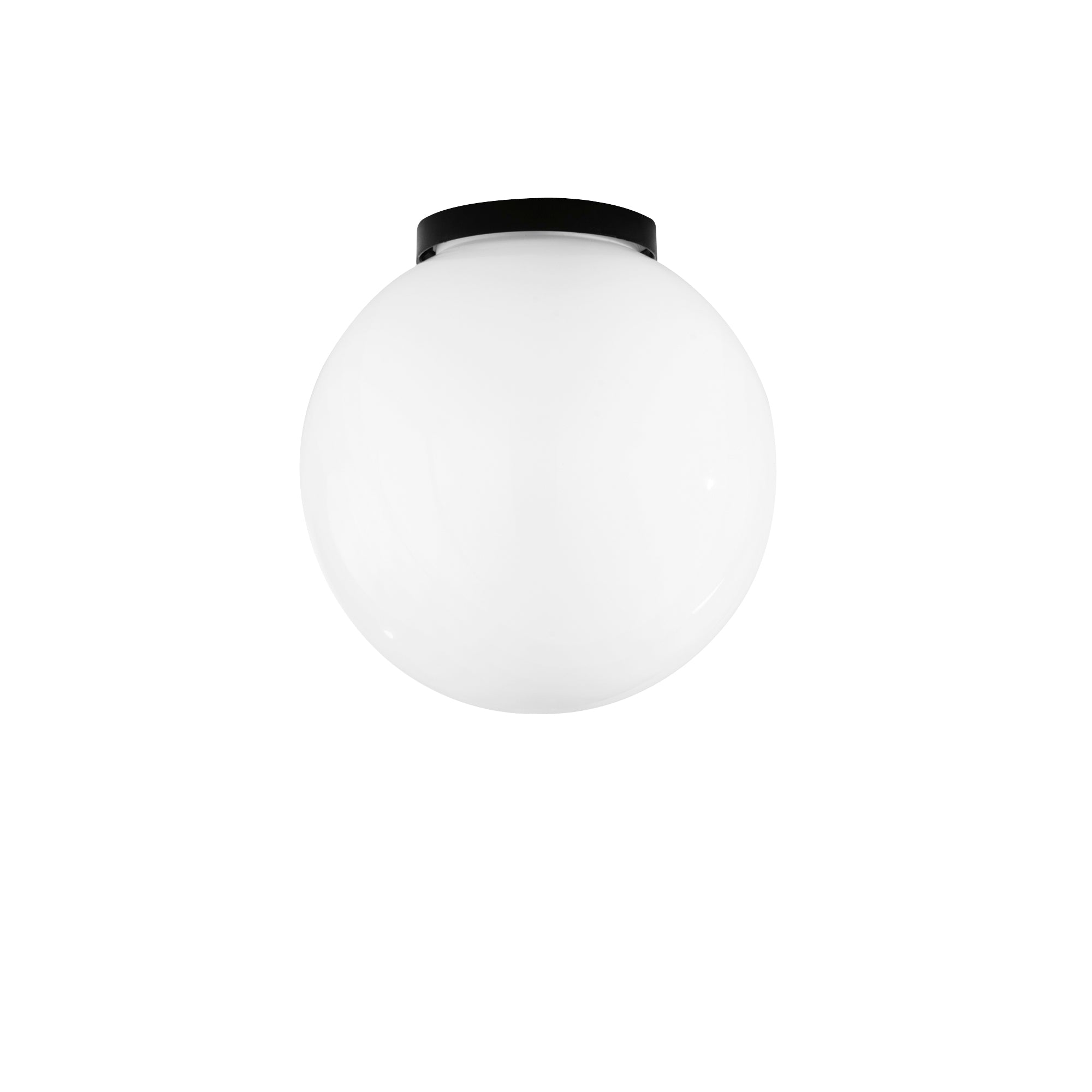 Lume da esterno POLLY con base in plastica nera e sfera bianca 25 cm.