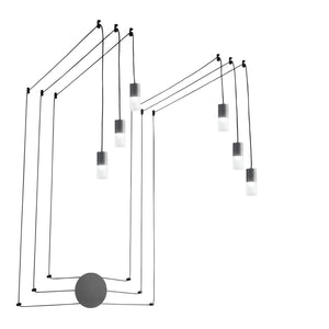 Plafoniera SPIDER antracite in metallo con cavi regolabili (6xG9)