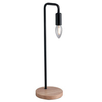 Lampada da tavolo SUSHI in metallo nero con base in legno