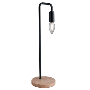 Lampada da tavolo SUSHI in metallo nero con base in legno