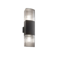 Applique per esterno DARK In Acciaio Inox Con Diffusore In Policarbonato Biemissione 2XE27 