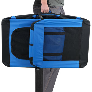 Borsa di Trasporto Pieghevole per Cani e Gatti Cuccia Medium - Blu reale pro.tec