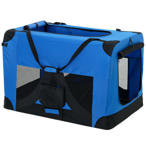 Borsa di Trasporto Pieghevole per Cani e Gatti Cuccia Medium - Blu reale pro.tec